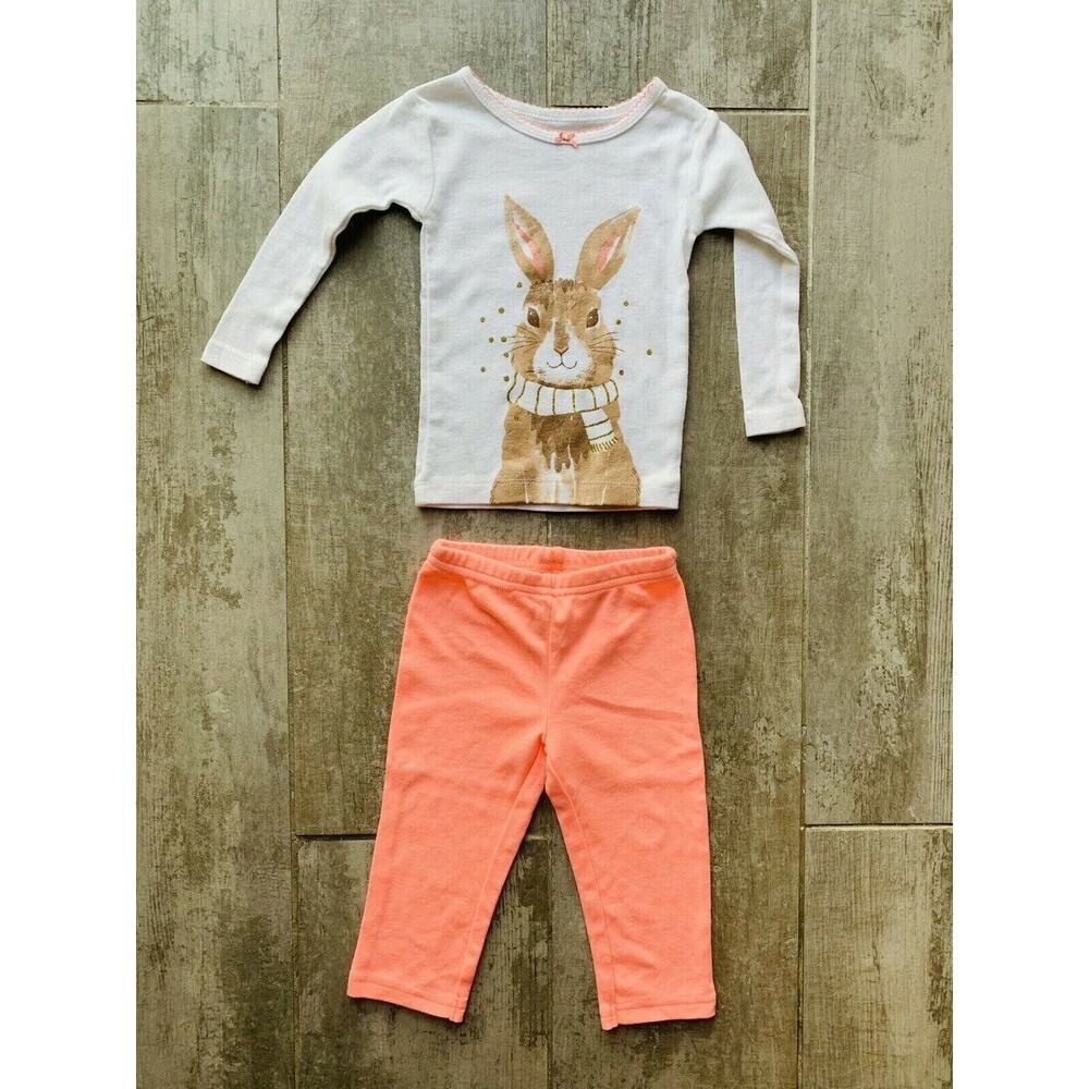 Baby Girl Toddler 2 Piece Pajama Sleep Set Long Sleeve Cotton Rabbit Bunny 12M